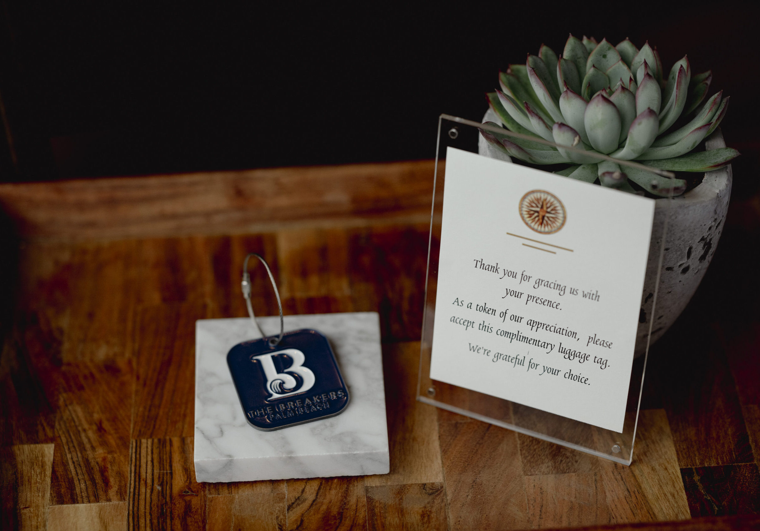 The Breakers guest amenity tag